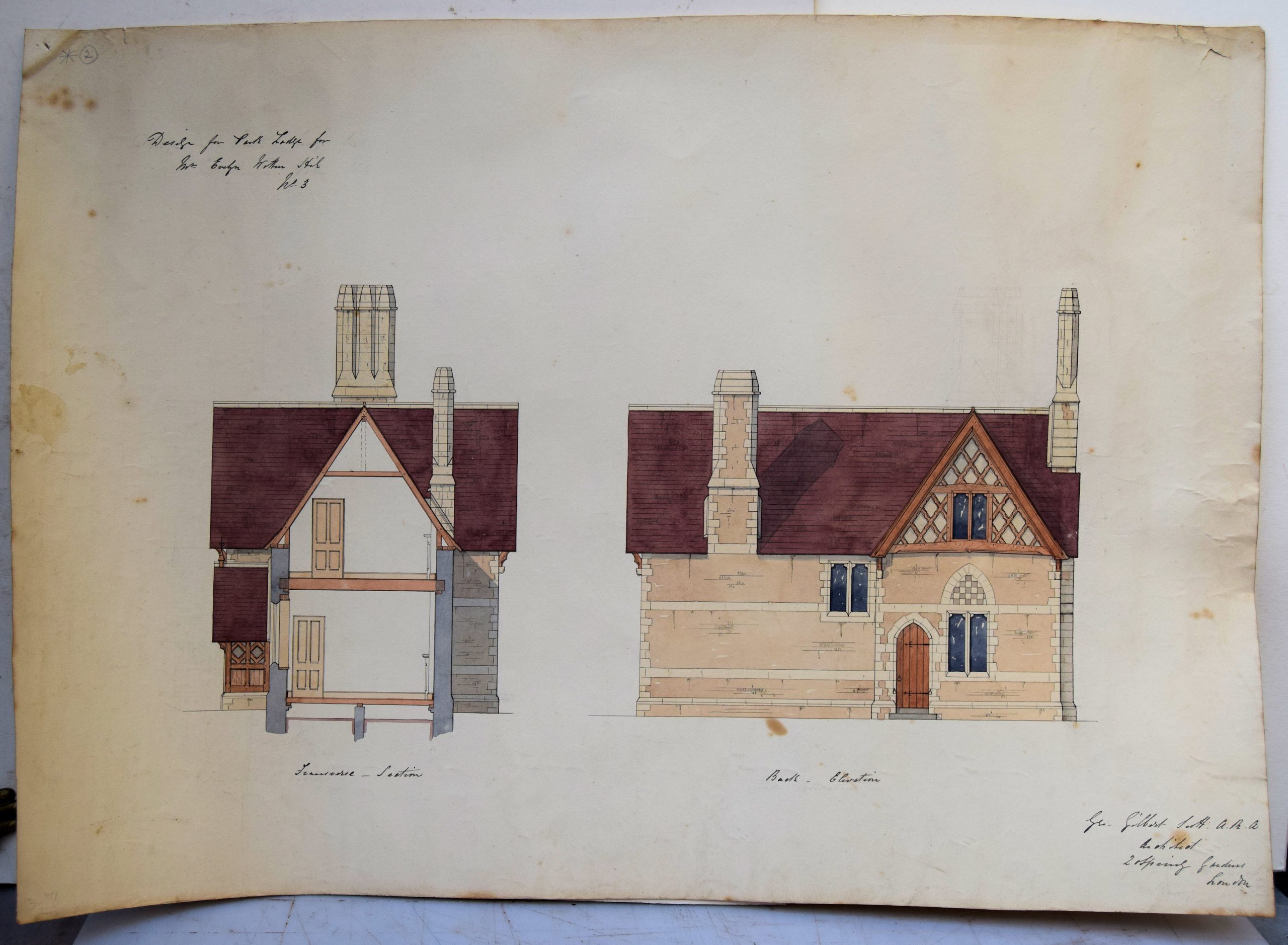 DESIGNS FOR PARK LODGE FOR MRS EVELYN, WOTTON HILL SURREY and a PLAN FOR FOR ALTERATIONS TO CAMP HILL HOUSE NEAR DORKING SURREY. - Image 4