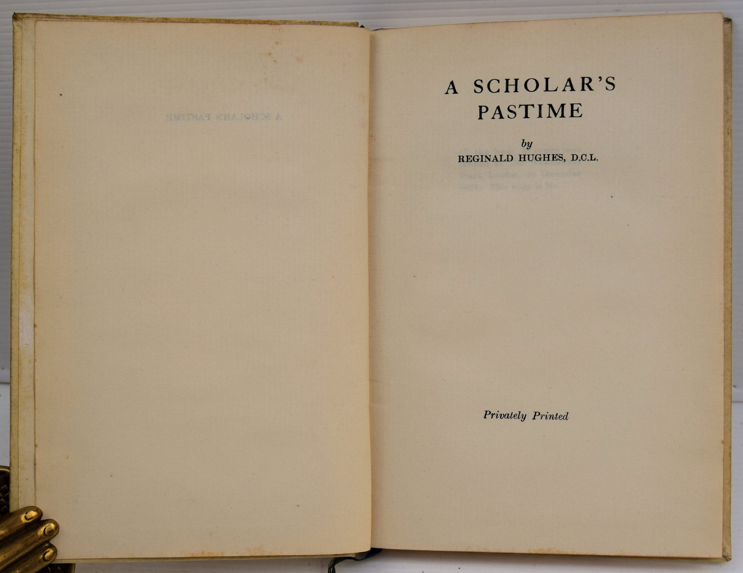 A SCHOLAR'S PASTIME.