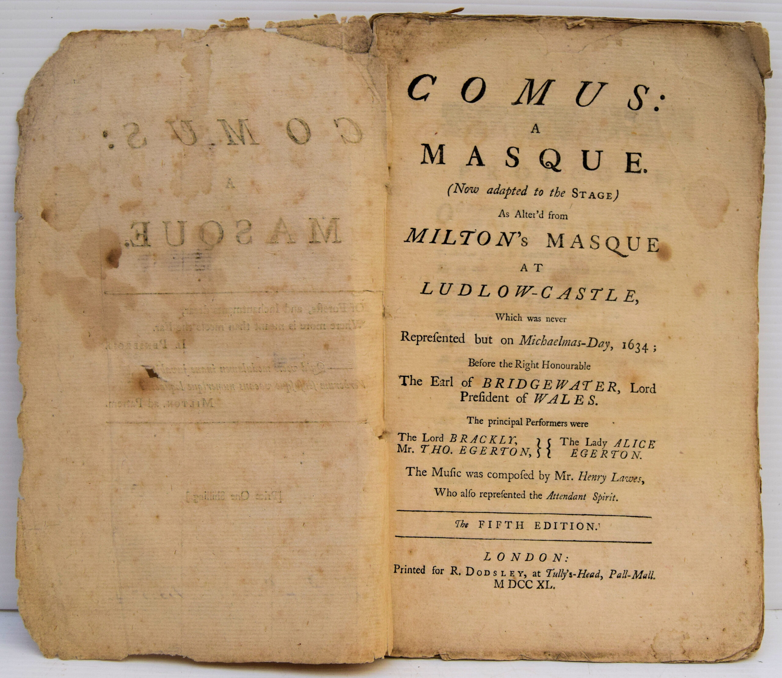 COMUS: A MASQUE. (Garrick interest) - Image 2