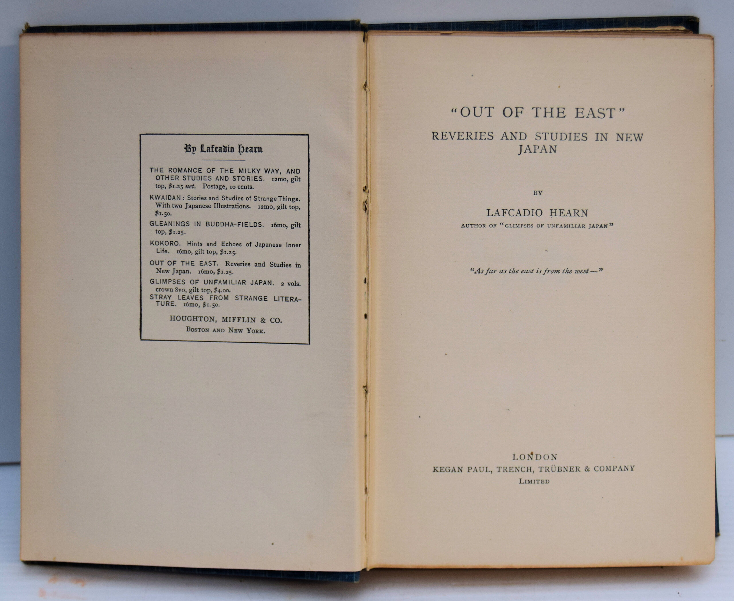 'OUT OF THE EAST' REVERIES AND STUDIES IN NEW JAPAN. - Image 2