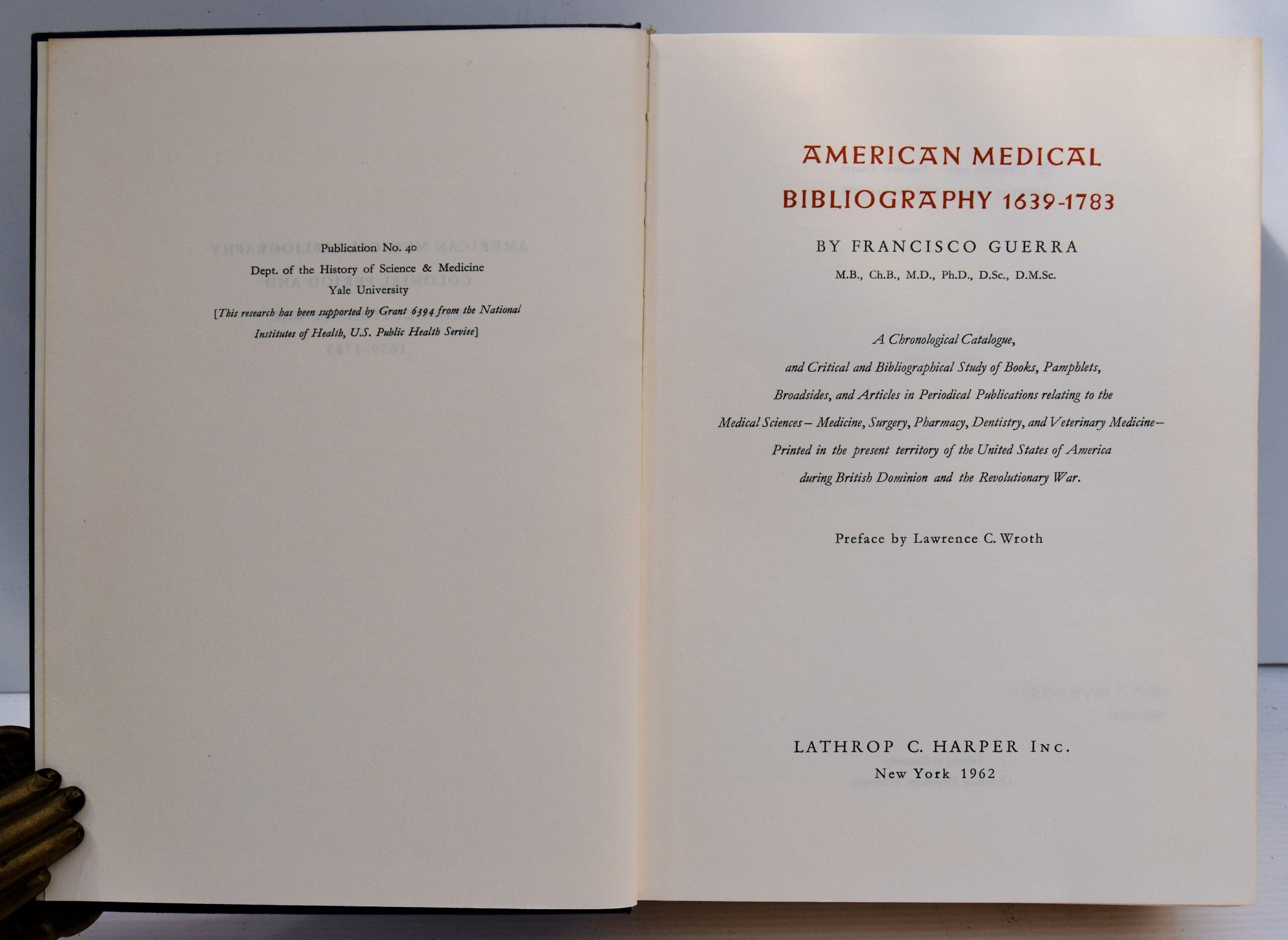 AMERICAN MEDICAL BIBLIOGRAPHY 1639-1784. - Image 2